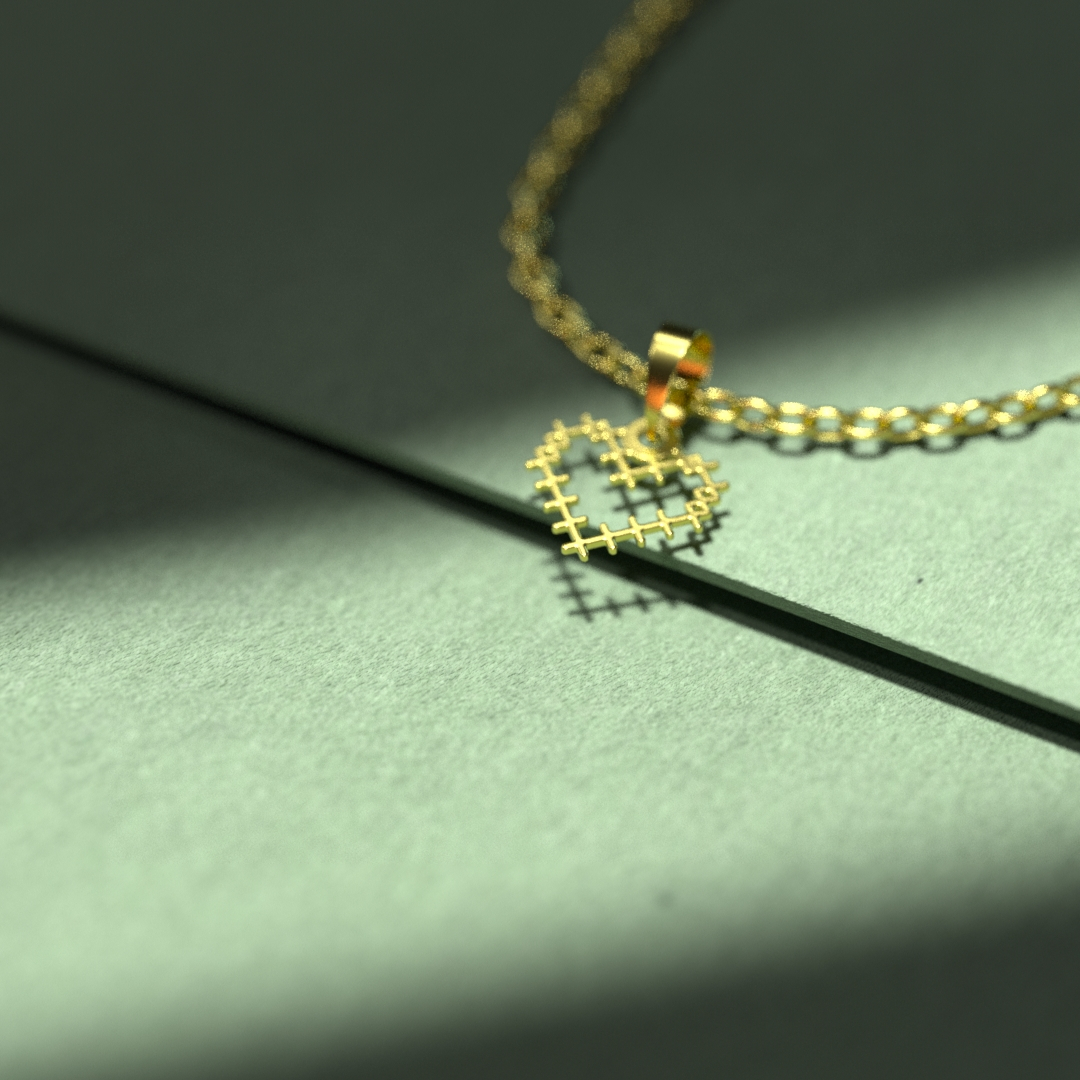 پلاک طلا 18 عیار زنانه مدل 33 قلب کد R106 - Image 2