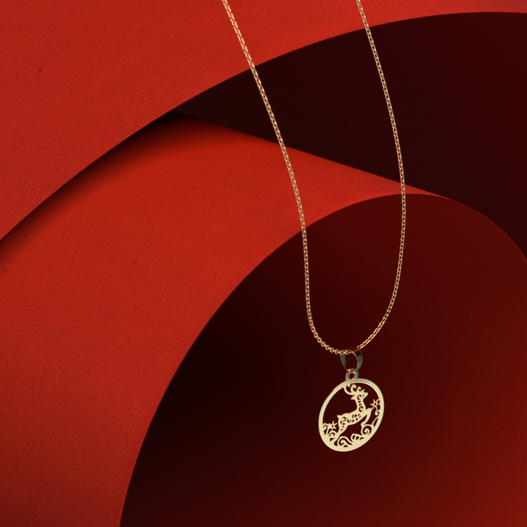 گردنبند طلا 18 عیار زنانه مدل گوزن کد R329 - Image 2