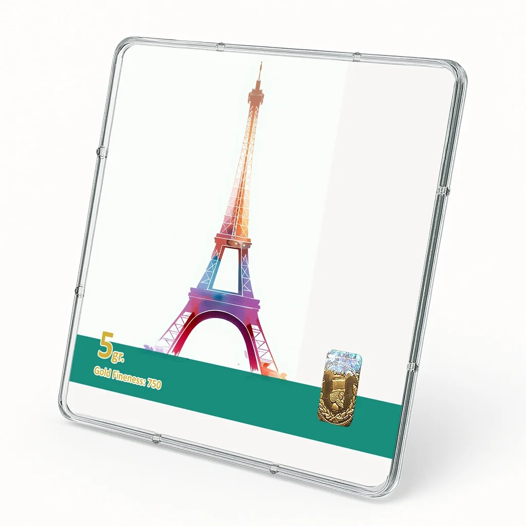 شمش طلا 18 عیار طلاشاپ مدل ایفل کد BRF10037 - تصویر 2