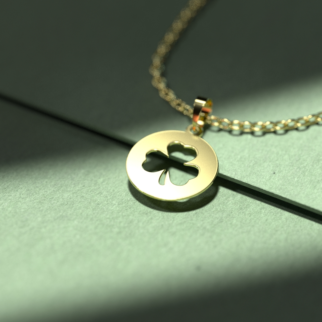 گردنبند طلا 18 عیار زنانه مدل گل و دایره کد R393 - Image 5