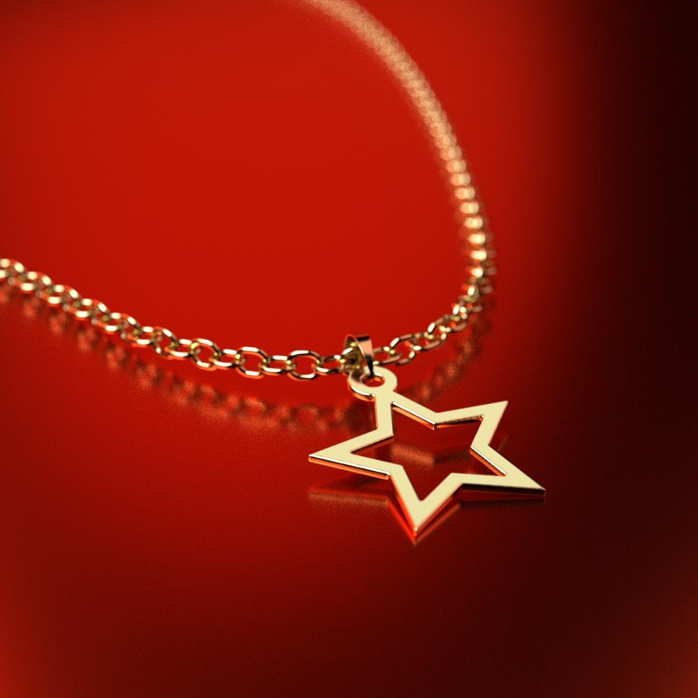 پلاک طلا 18 عیار زنانه مدل ستاره کد R088 - Image 2