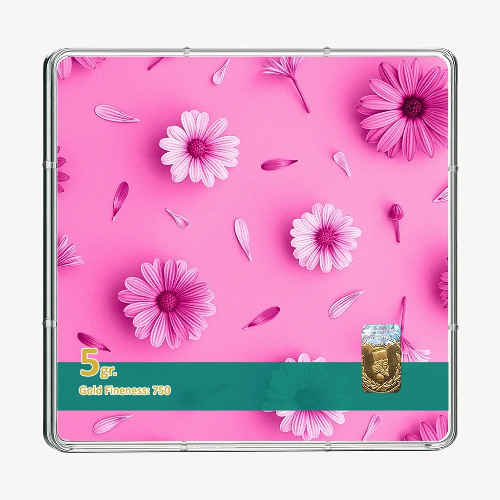 شمش طلا 18 عیار طلاشاپ مدل گل کد BRF10046