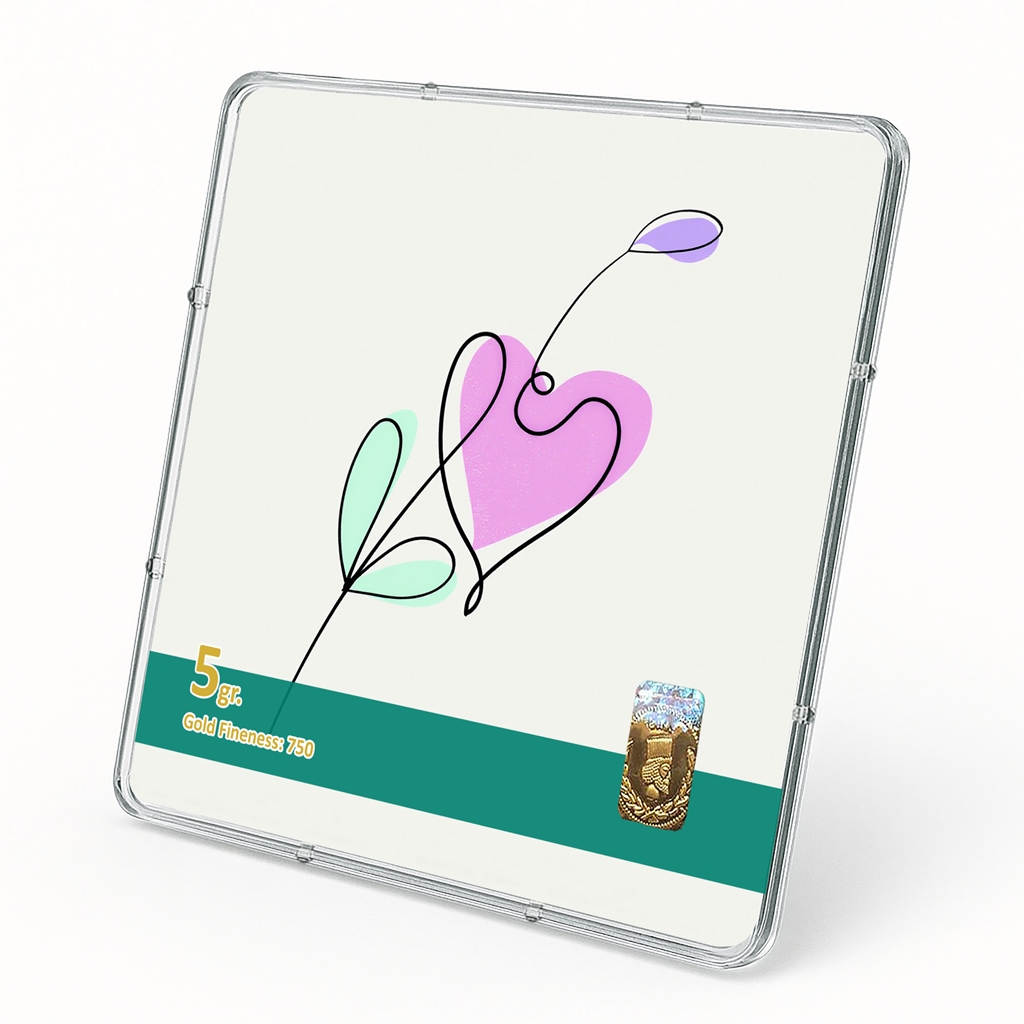 شمش طلا 18 عیار طلاشاپ مدل گل کد BRF10033 - Image 2