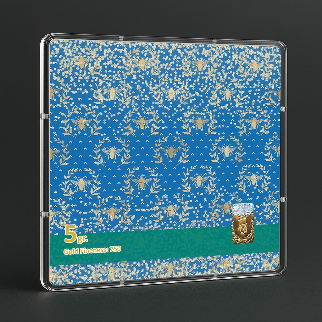 شمش طلا 18 عیار طلاشاپ مدل اسلیمی کد BRF10043 - Image 3