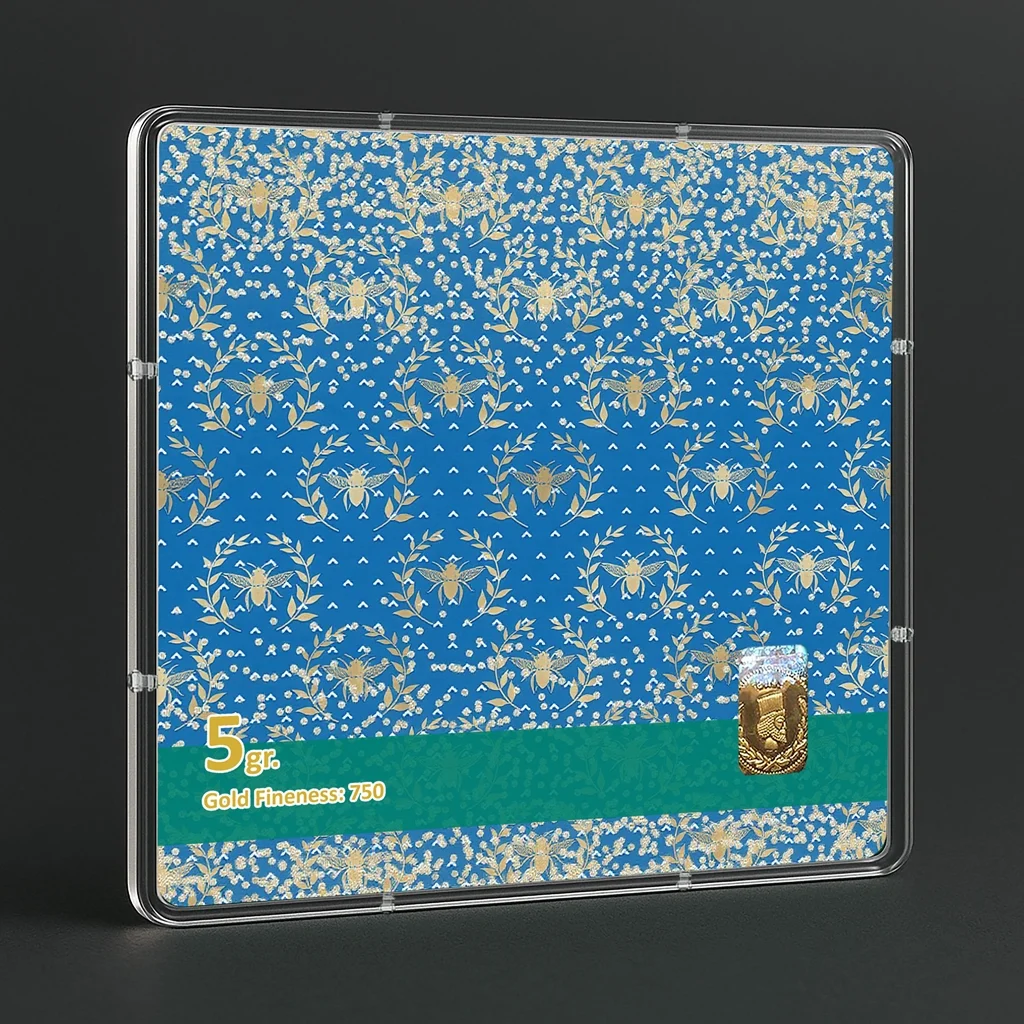 شمش طلا 18 عیار طلاشاپ مدل اسلیمی کد BRF10043 - تصویر 3