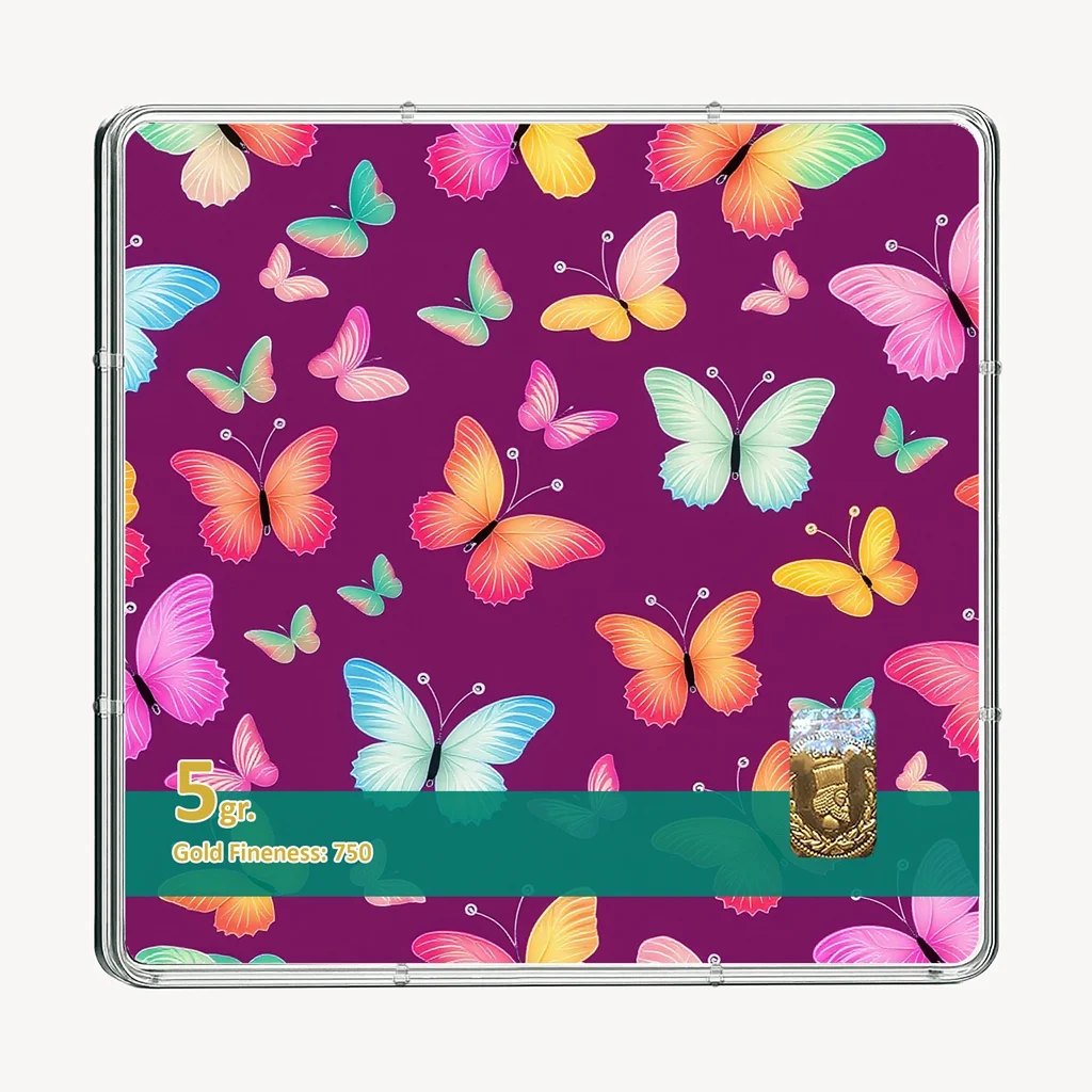 شمش طلا 18 عیار طلاشاپ مدل پروانه کد BRF10024