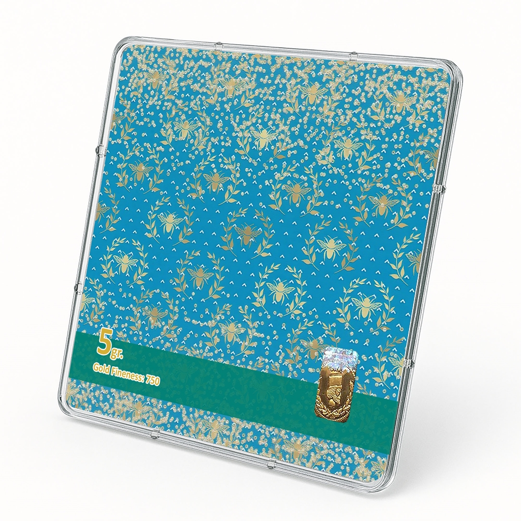 شمش طلا 18 عیار طلاشاپ مدل اسلیمی کد BRF10042 - Image 2