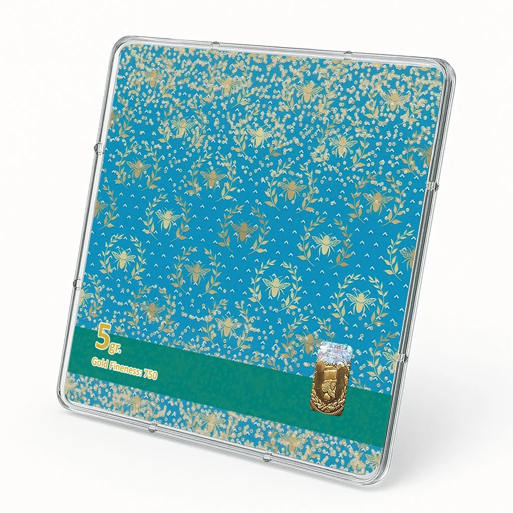 شمش طلا 18 عیار طلاشاپ مدل اسلیمی کد BRF10042 - تصویر 2