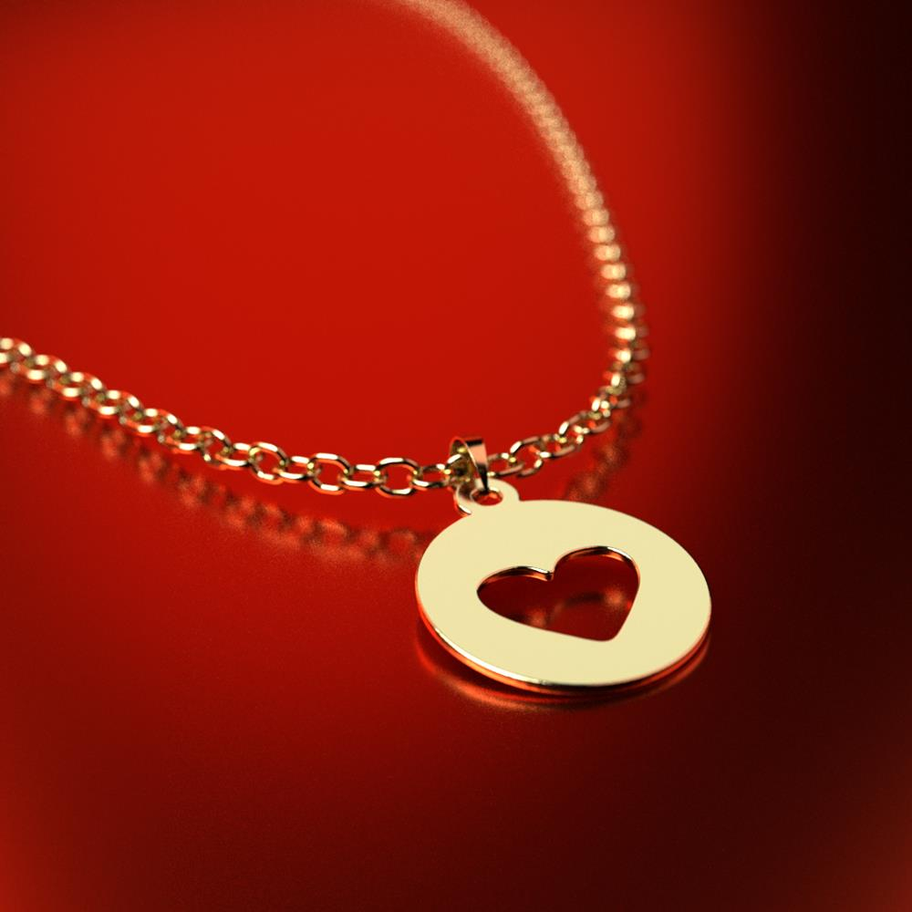 پلاک طلا 18 عیار زنانه مدل قلب کد R450 - Image 2