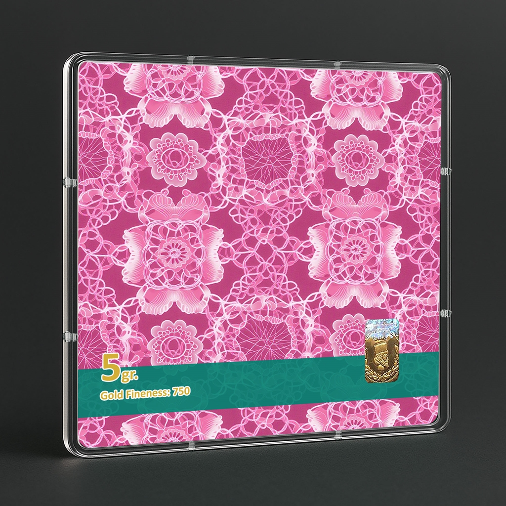 شمش طلا 18 عیار طلاشاپ مدل اسلیمی کد BRF10041 - Image 3