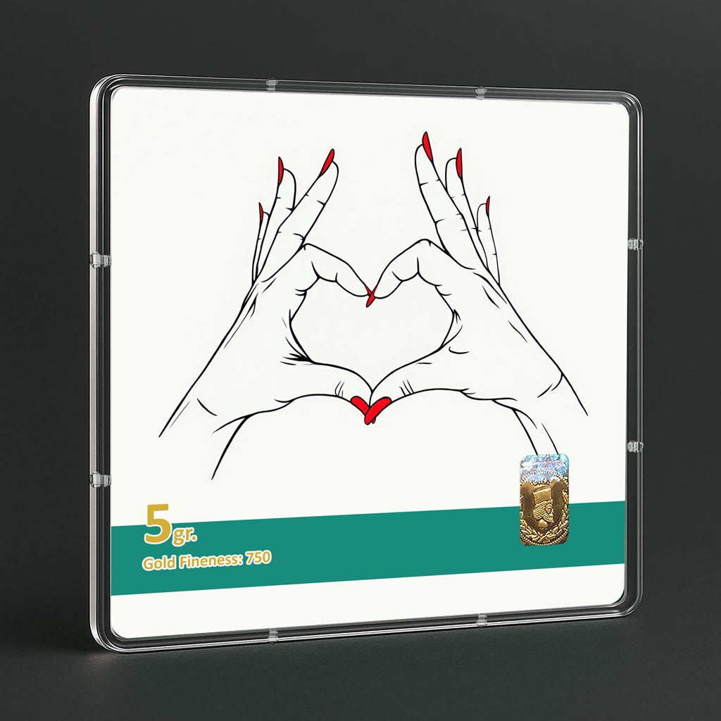 شمش طلا 18 عیار طلاشاپ مدل عاشقانه کد BRF10031 - Image 3