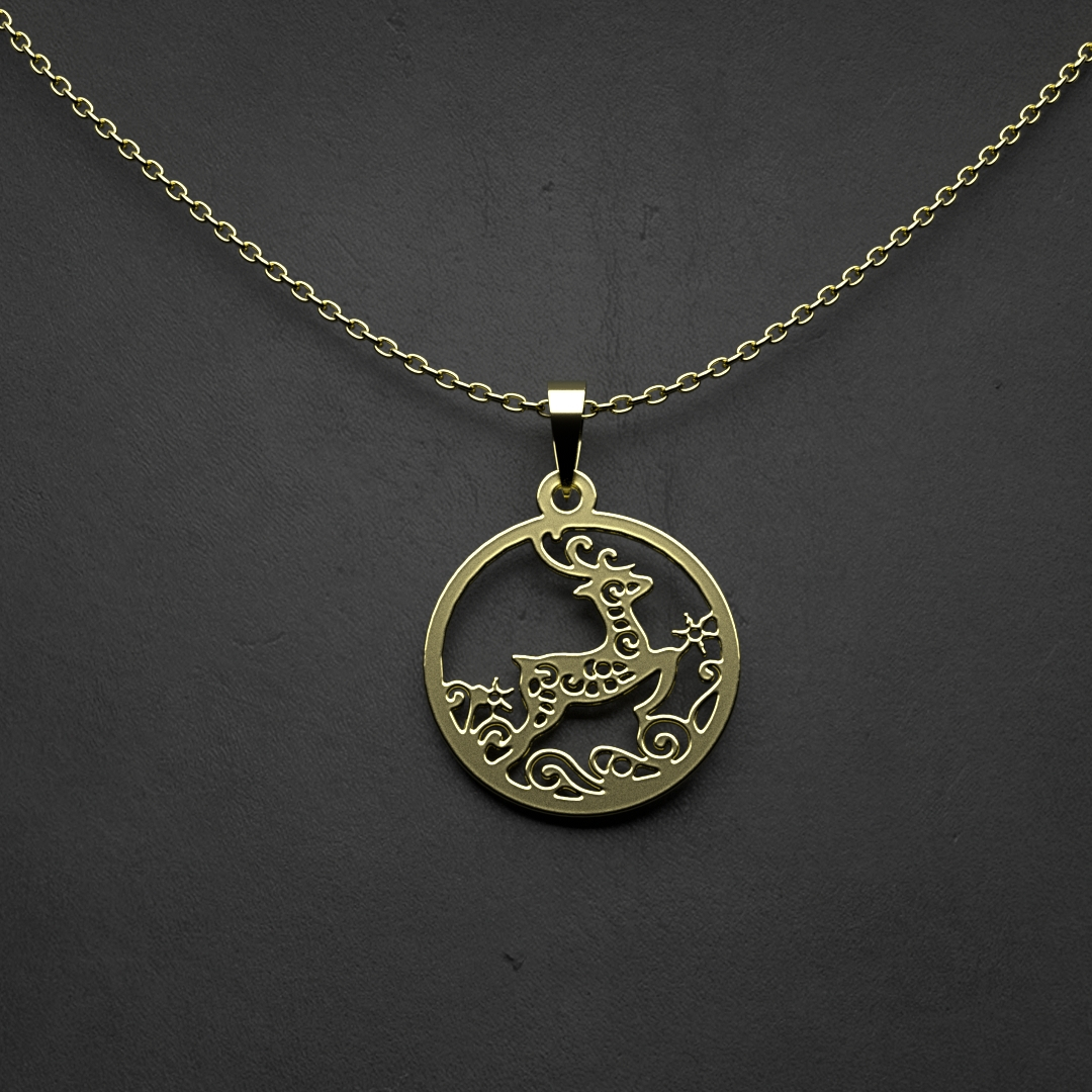 گردنبند طلا 18 عیار زنانه مدل گوزن کد R329 - Image 5