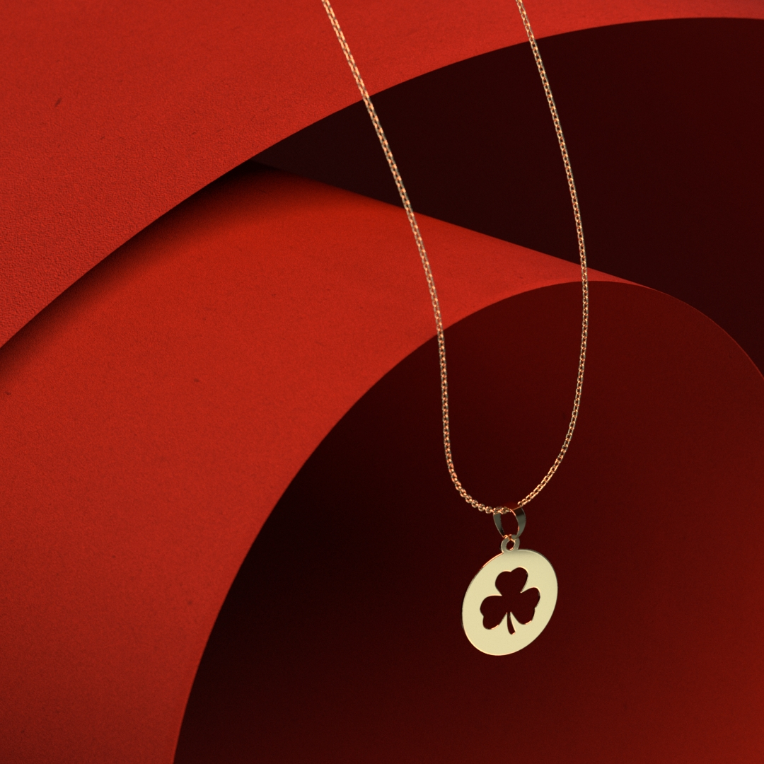 گردنبند طلا 18 عیار زنانه مدل گل و دایره کد R393 - Image 4