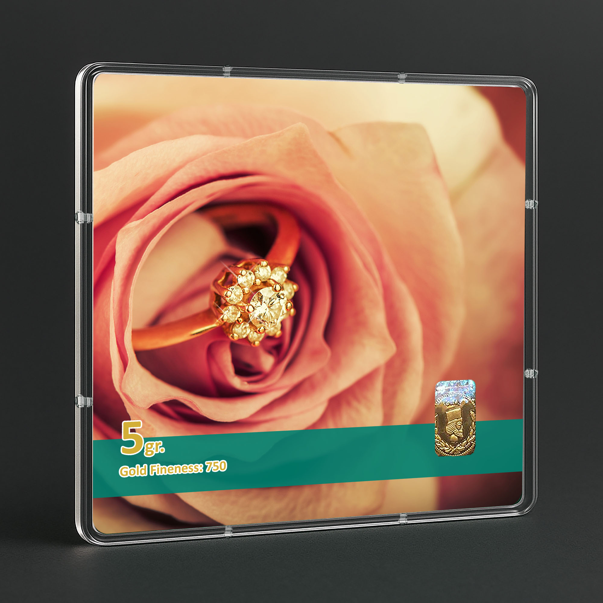 شمش طلا 18 عیار طلاشاپ مدل نامزدی کد BRF10019 - Image 3