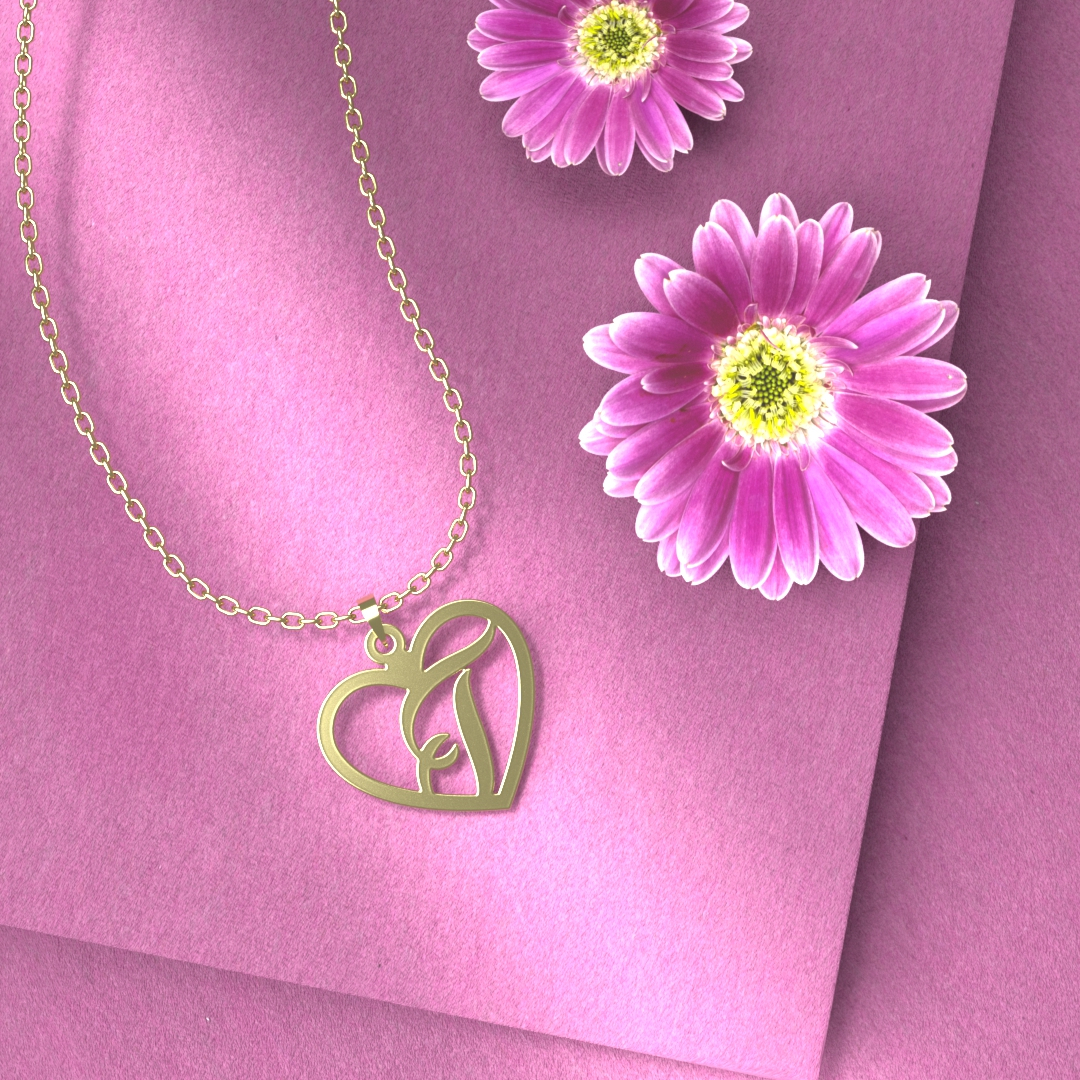 پلاک طلا 18 عیار زنانه مدل حرف t کد R338 - Image 2