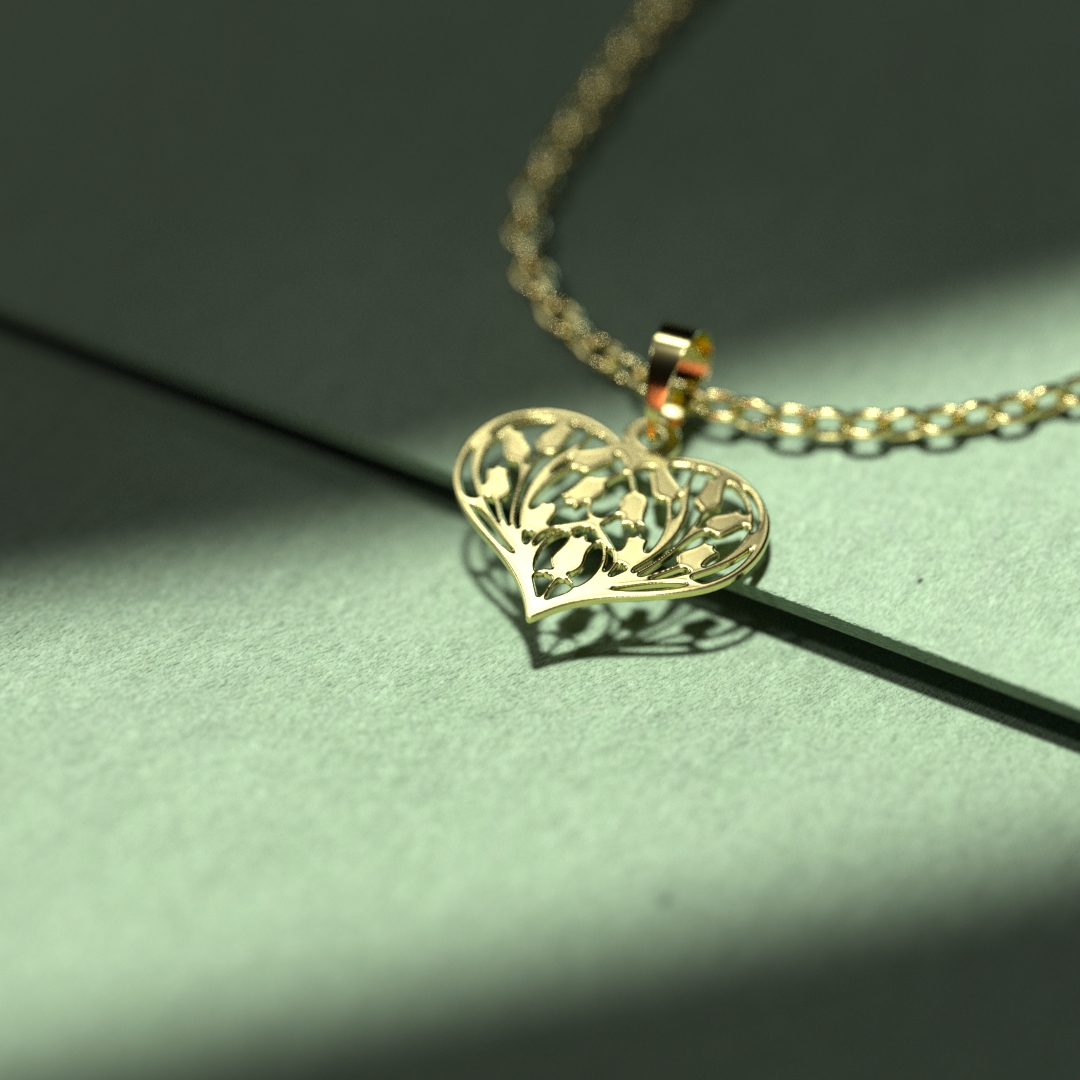 گردنبند طلا 18 عیار زنانه مدل قلب کد R205 - Image 2