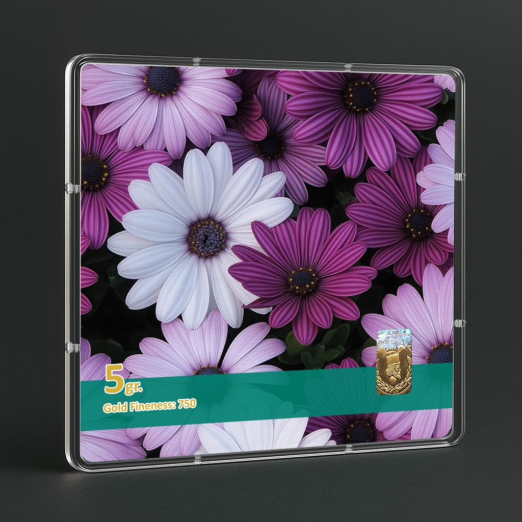 شمش طلا 18 عیار طلاشاپ مدل گل کد BRF10047 - Image 3