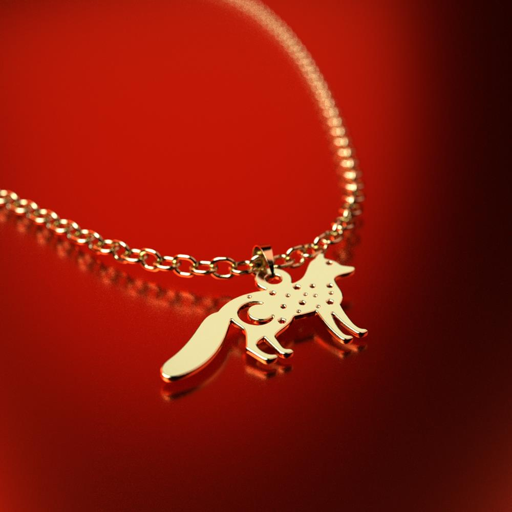 پلاک طلا 18 عیار زنانه مدل روباه کد R114 - Image 2