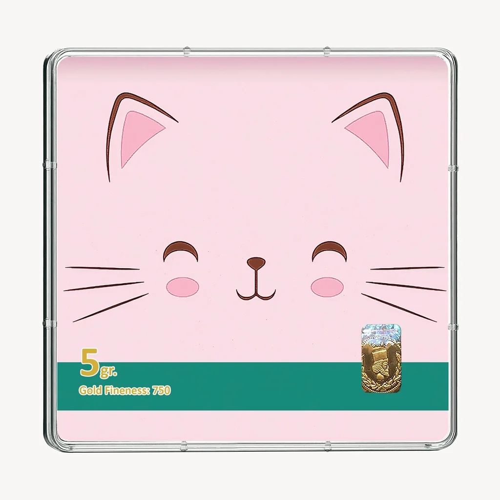 شمش طلا 18 عیار طلاشاپ مدل گربه کد BRF10032