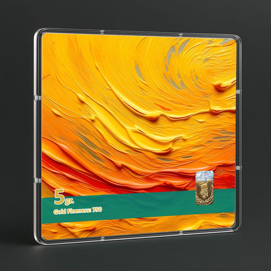 شمش طلا 18 عیار طلاشاپ مدل رنگی کد BRF10038 - Image 3