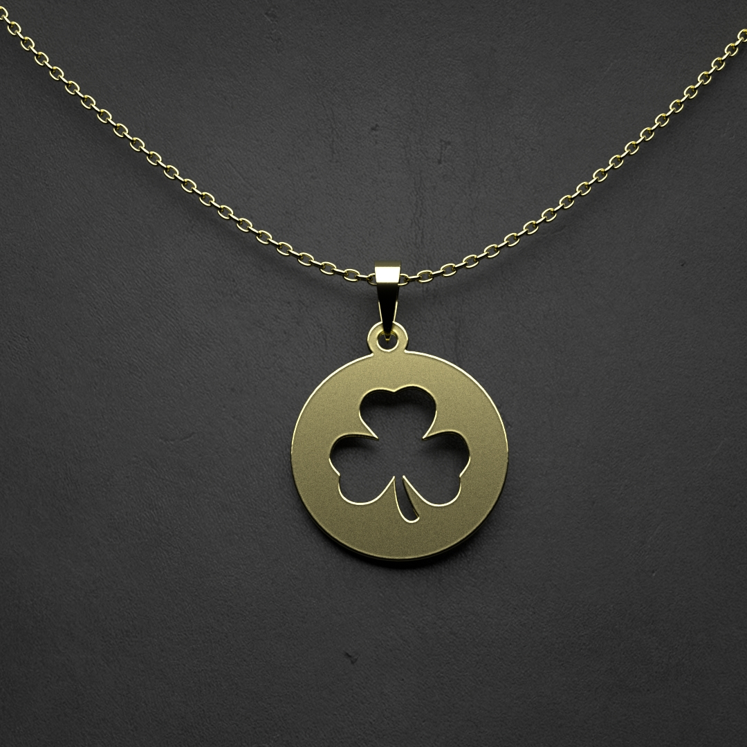 گردنبند طلا 18 عیار زنانه مدل گل و دایره کد R393 - Image 2