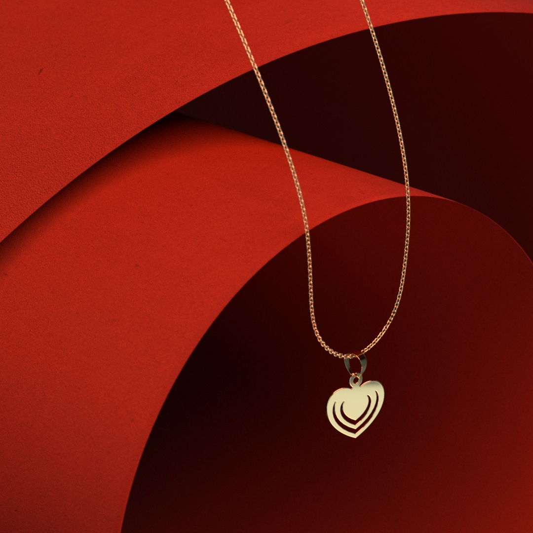 گردنبند طلا 18 عیار زنانه مدل قلب کد R499 - Image 3