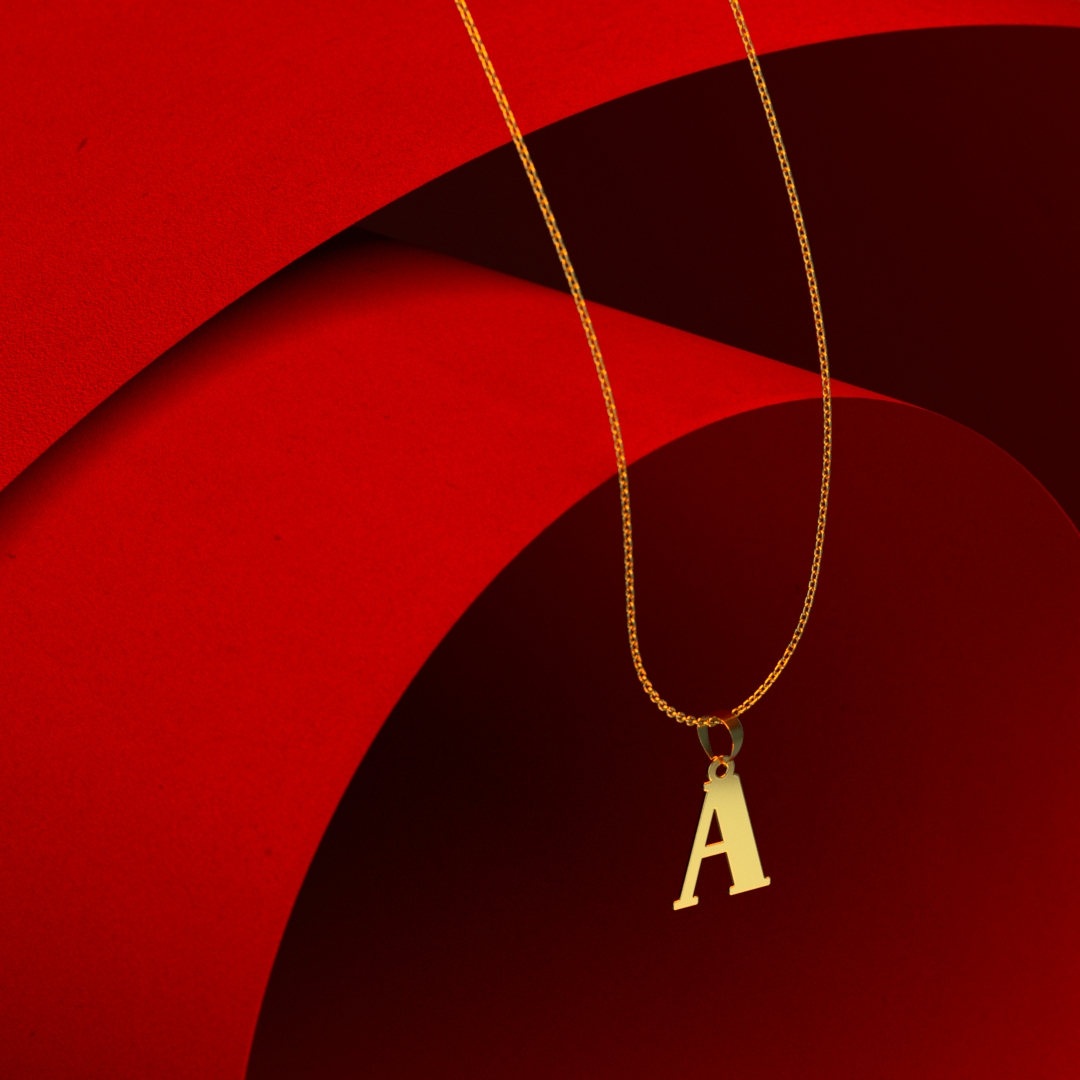 پلاک طلا 18 عیار زنانه مدل حرف A کد R478 - Image 3