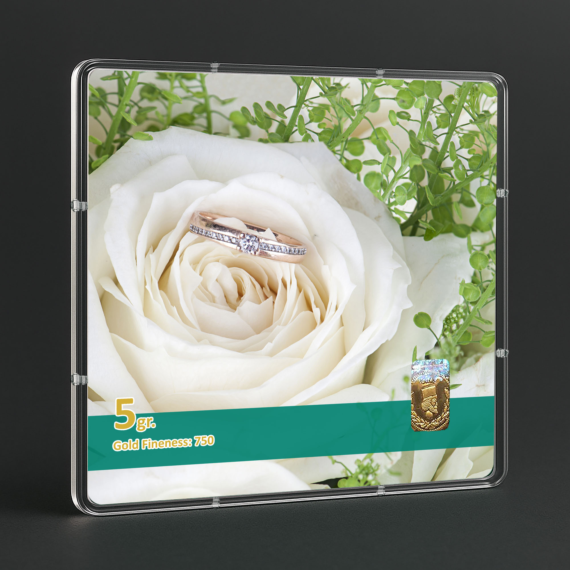 شمش طلا 18 عیار طلاشاپ مدل نامزدی کد BRF10020 - Image 3