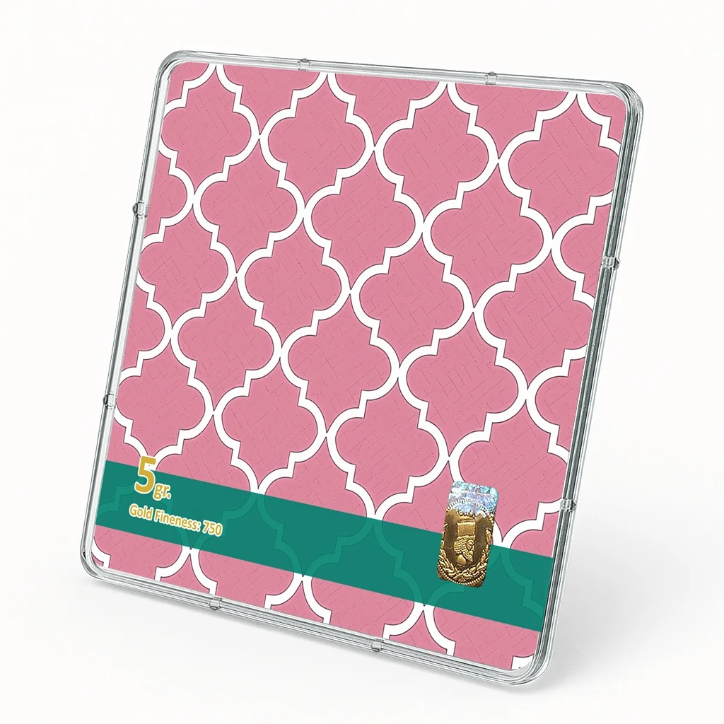 شمش طلا 18 عیار طلاشاپ مدل اسلیمی کد BRF10040 - تصویر 2