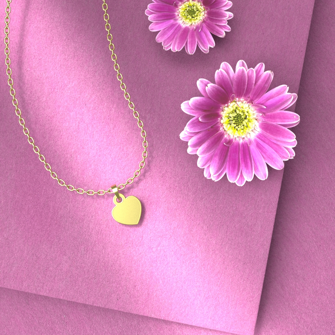 پلاک طلا 18 عیار زنانه مدل 17 قلب کد R231 - Image 4