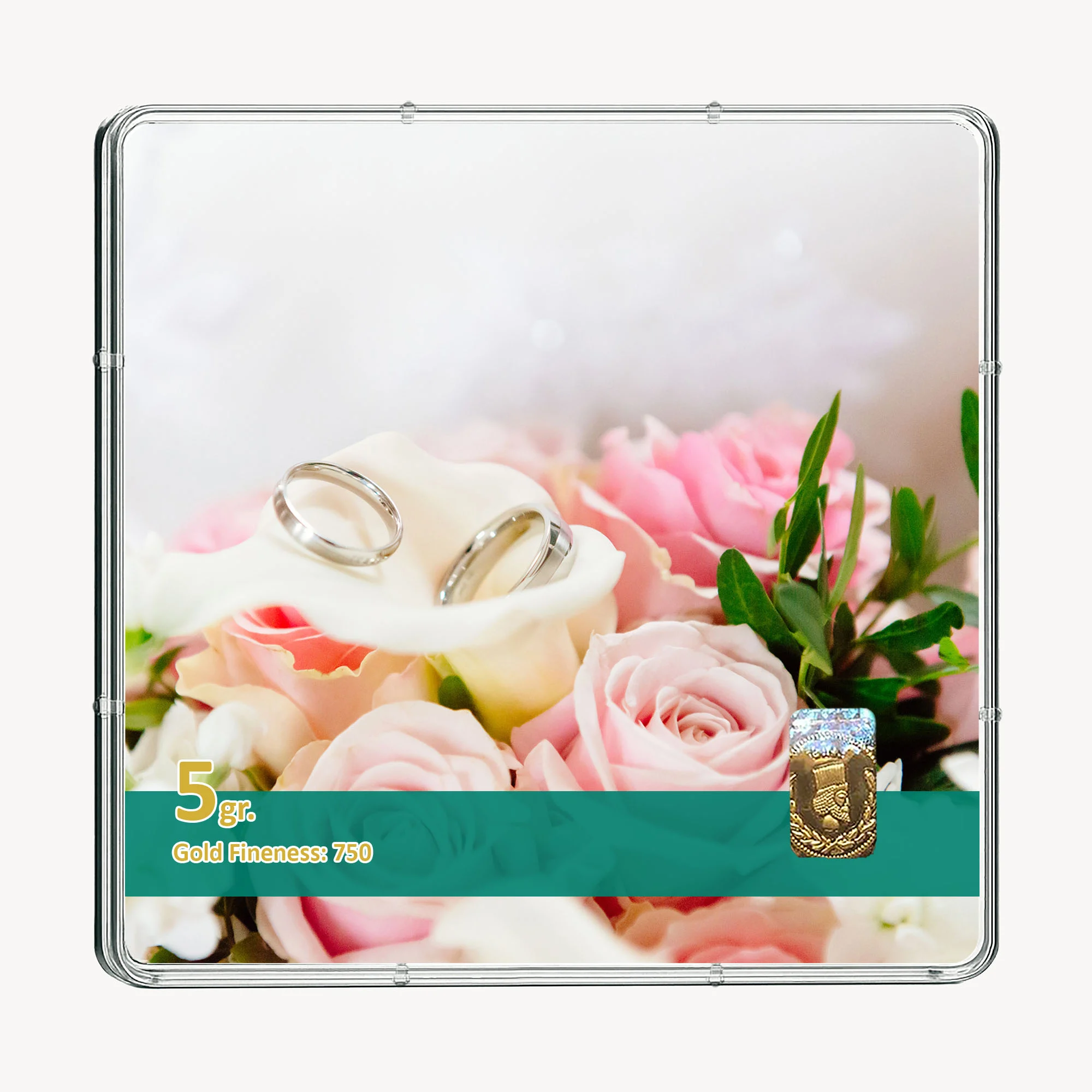 شمش طلا 18 عیار طلاشاپ مدل نامزدی کد BRF10016