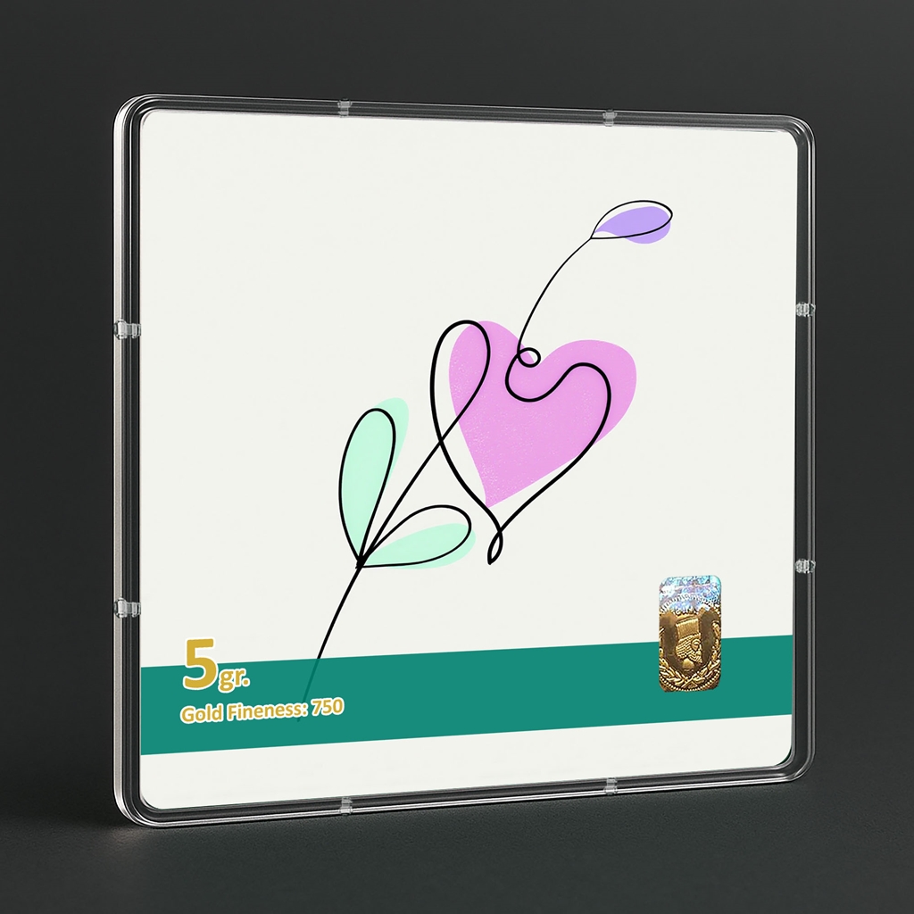 شمش طلا 18 عیار طلاشاپ مدل گل کد BRF10033 - Image 3