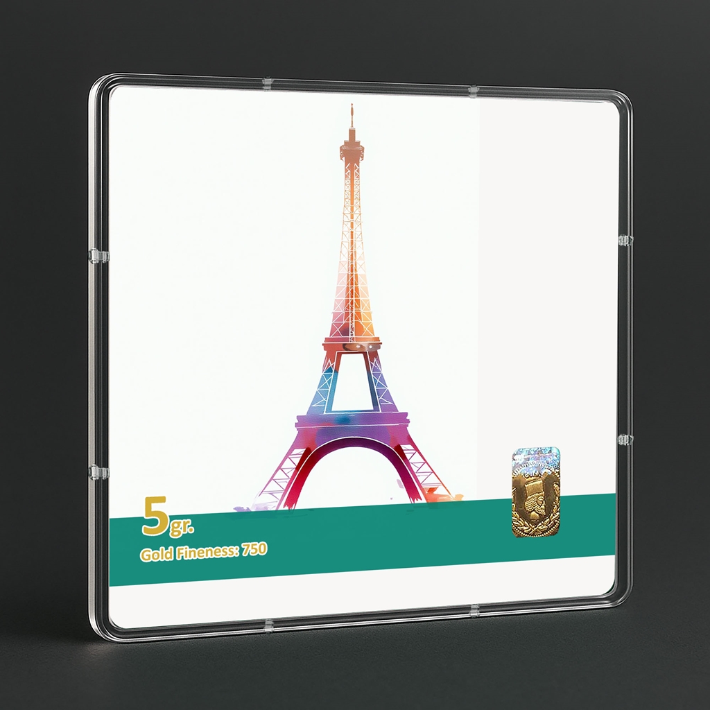 شمش طلا 18 عیار طلاشاپ مدل ایفل کد BRF10037 - Image 3