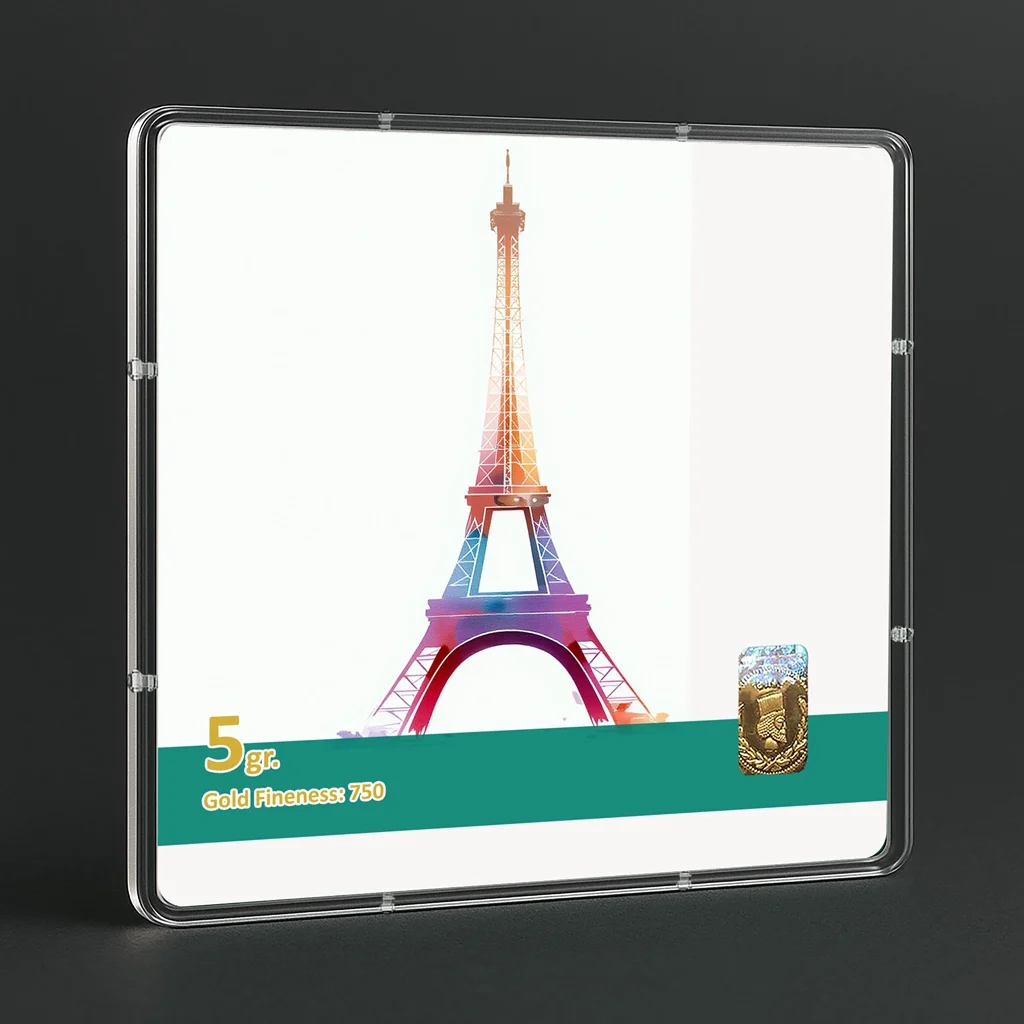 شمش طلا 18 عیار طلاشاپ مدل ایفل کد BRF10037 - تصویر 3