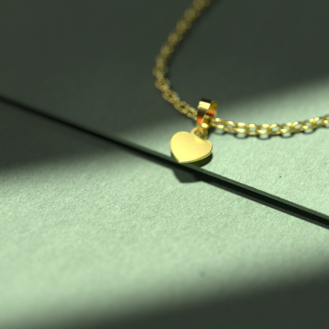 پلاک طلا 18 عیار زنانه مدل 17 قلب کد R231 - Image 2