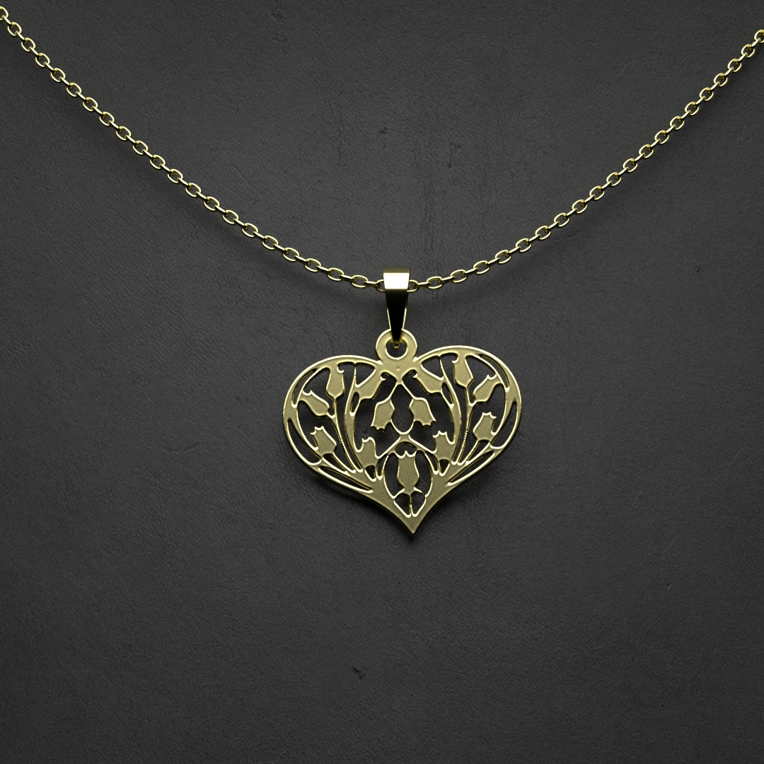 گردنبند طلا 18 عیار زنانه مدل قلب کد R205 - Image 4