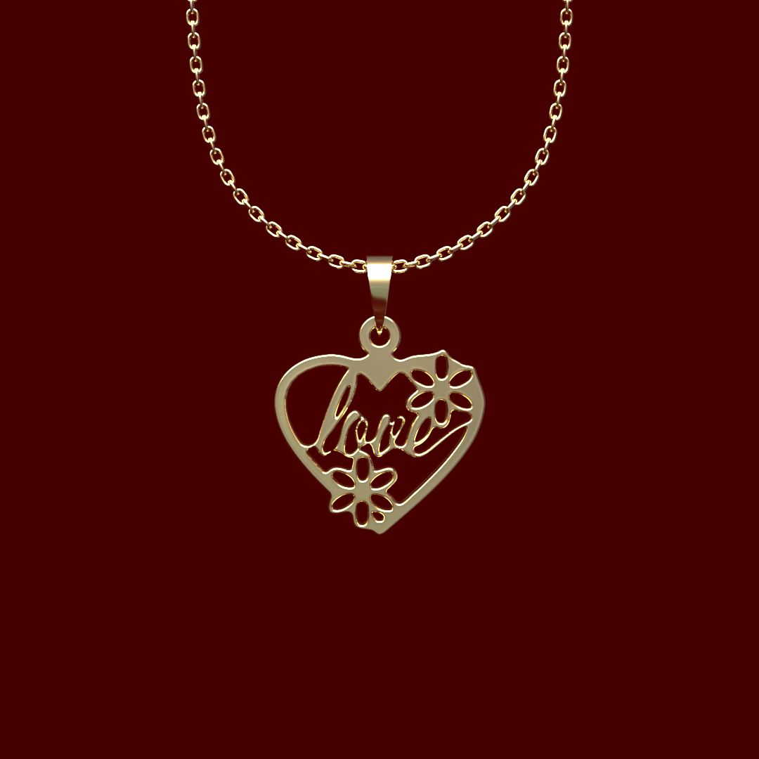 گردنبند طلا 18 عیار زنانه مدل قلب کد R410 - Image 2