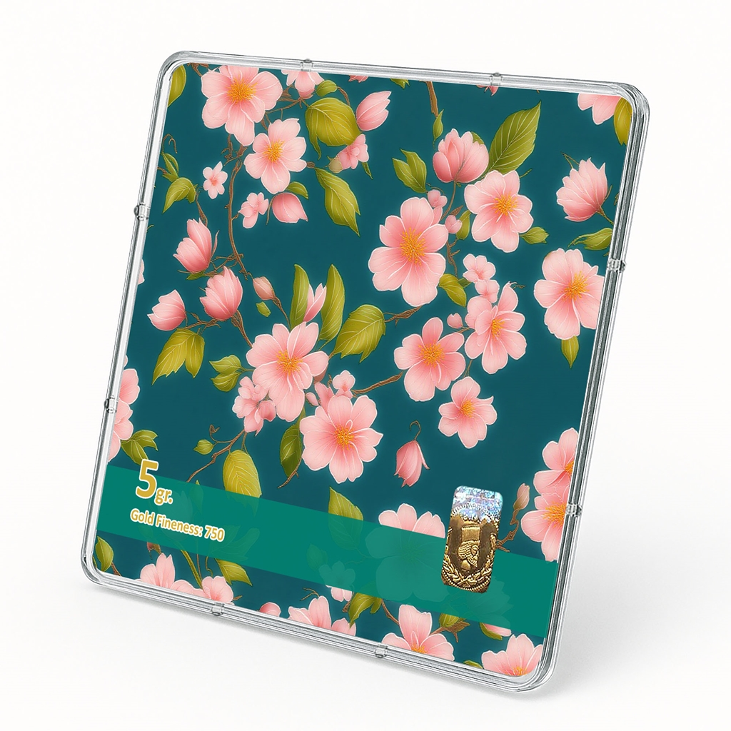 شمش طلا 18 عیار طلاشاپ مدل گل کد BRF10025 - Image 2