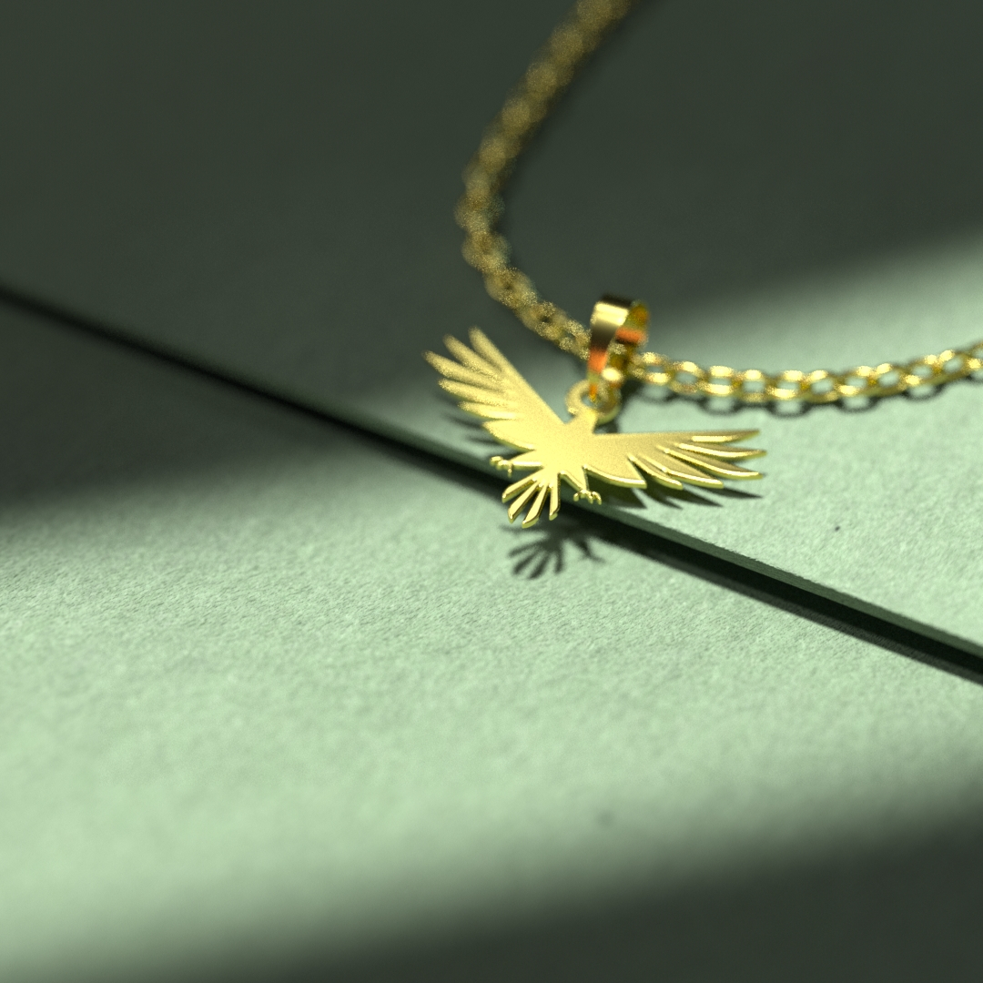 پلاک طلا 18 عیار زنانه مدل عقاب کد R343 - Image 2