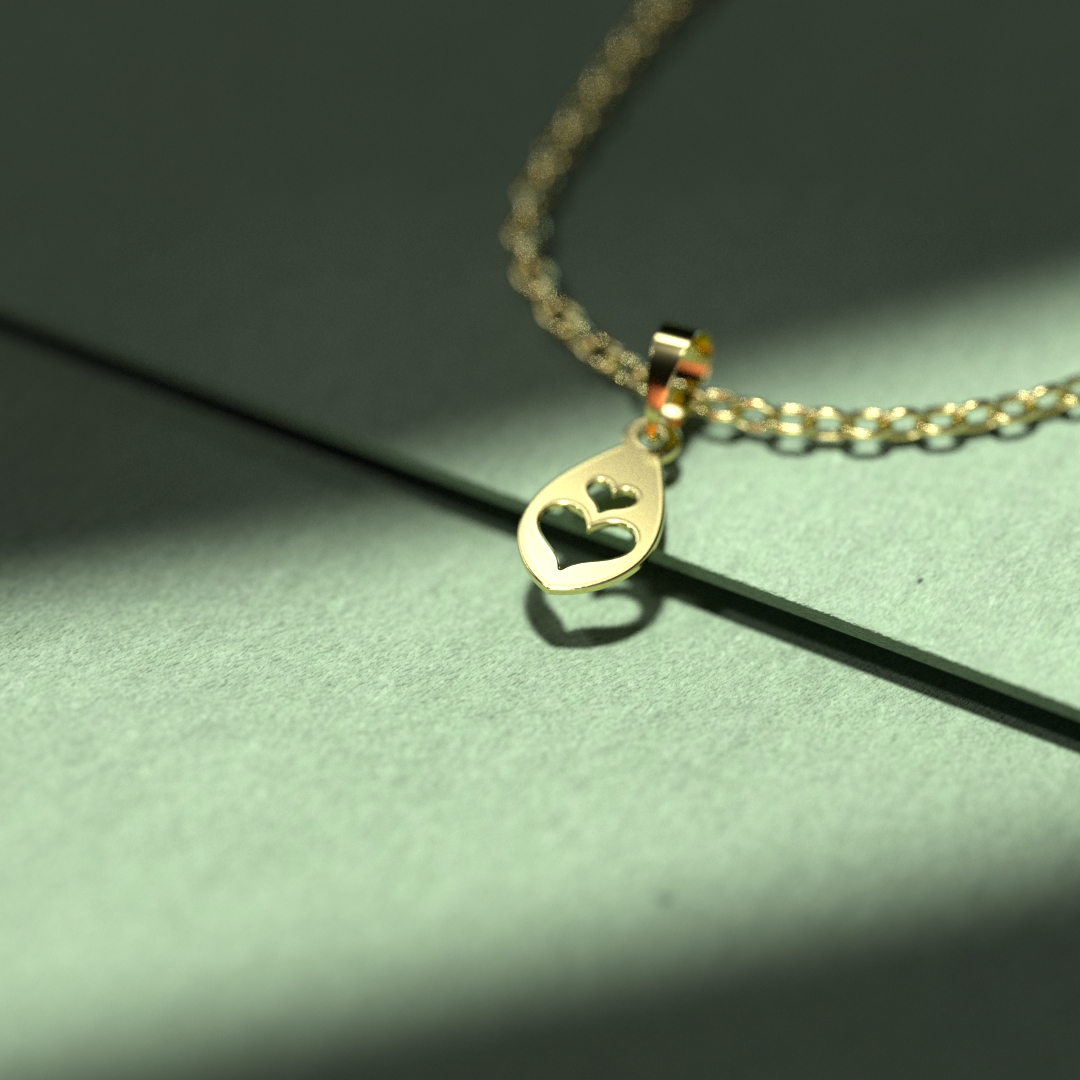 گردنبند طلا 18 عیار زنانه مدل قلب کد R192 - Image 4