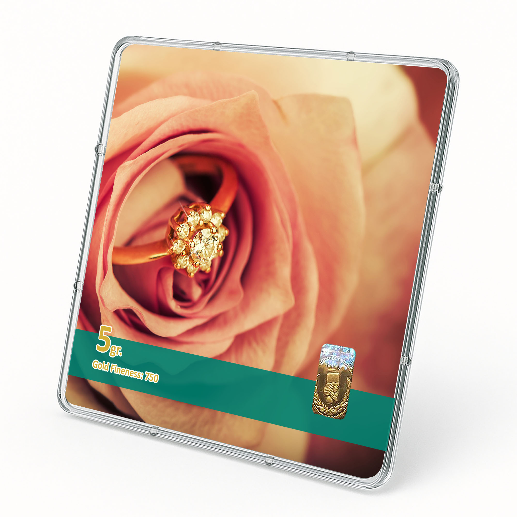 شمش طلا 18 عیار طلاشاپ مدل نامزدی کد BRF10019 - Image 2