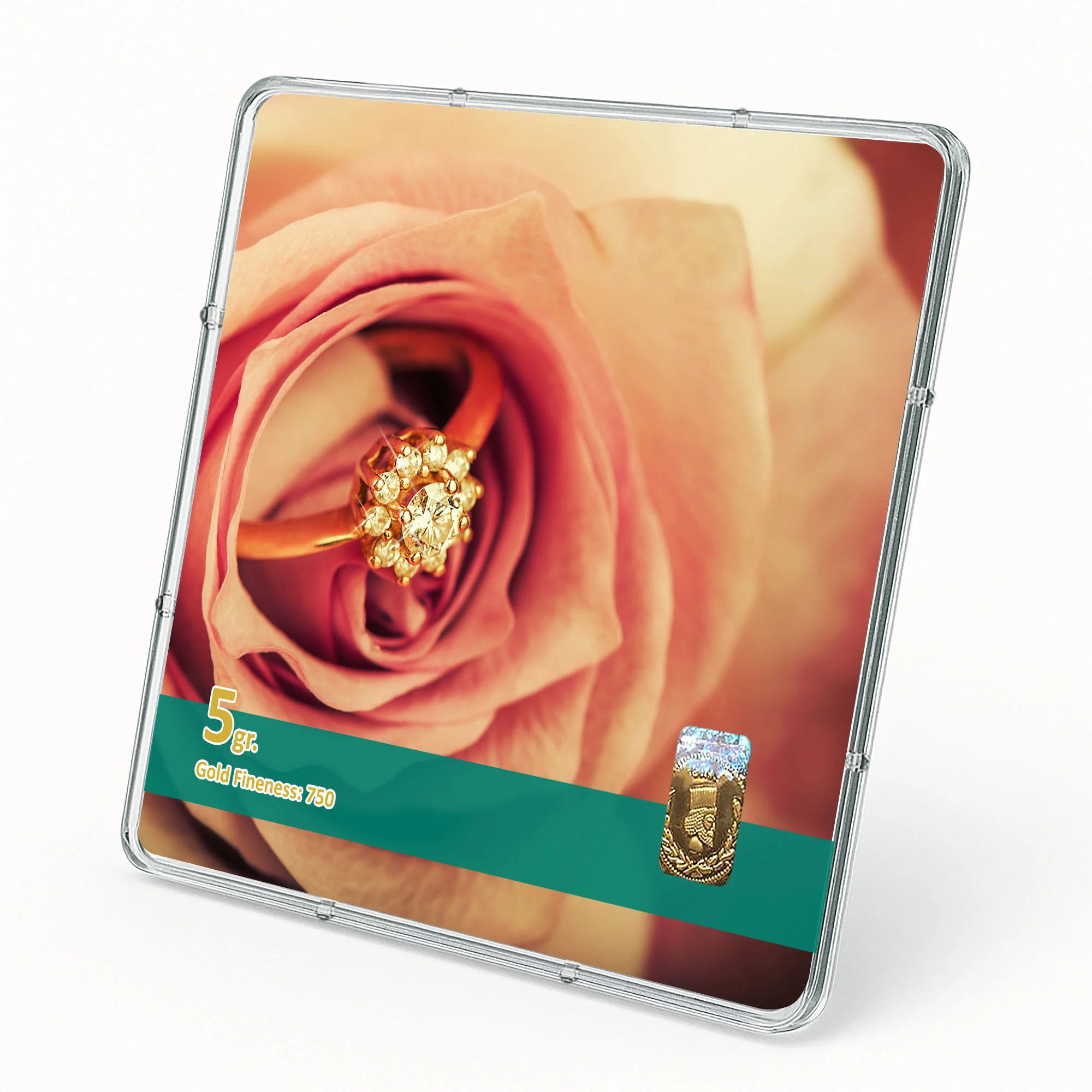 شمش طلا 18 عیار طلاشاپ مدل نامزدی کد BRF10019 - تصویر 2