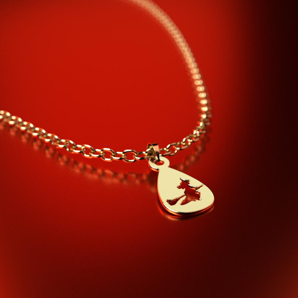 پلاک طلا 18 عیار زنانه مدل جادوگر کد R441 - Image 2