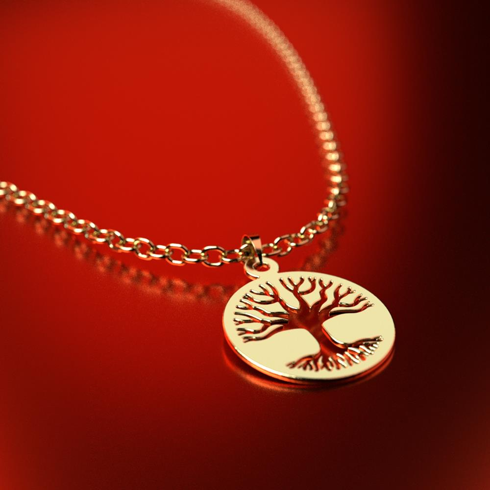 نیم ست طلا 18 عیار زنانه مدل درخت کد R364 - Image 2