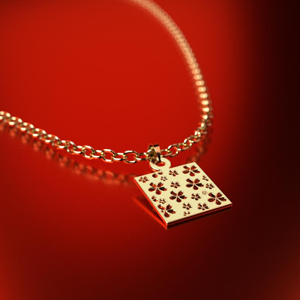 پلاک طلا 18 عیار زنانه مدل هندسی کد R227 - Image 2