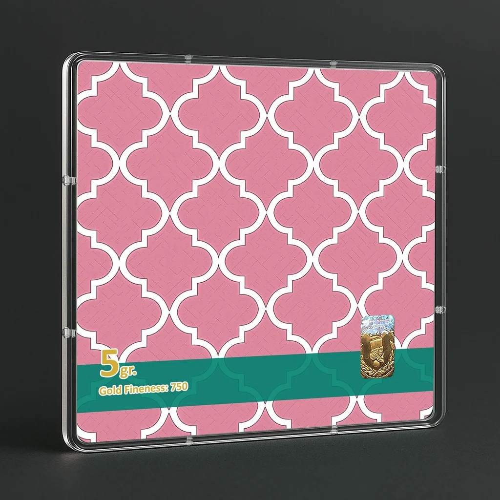 شمش طلا 18 عیار طلاشاپ مدل اسلیمی کد BRF10040 - تصویر 3