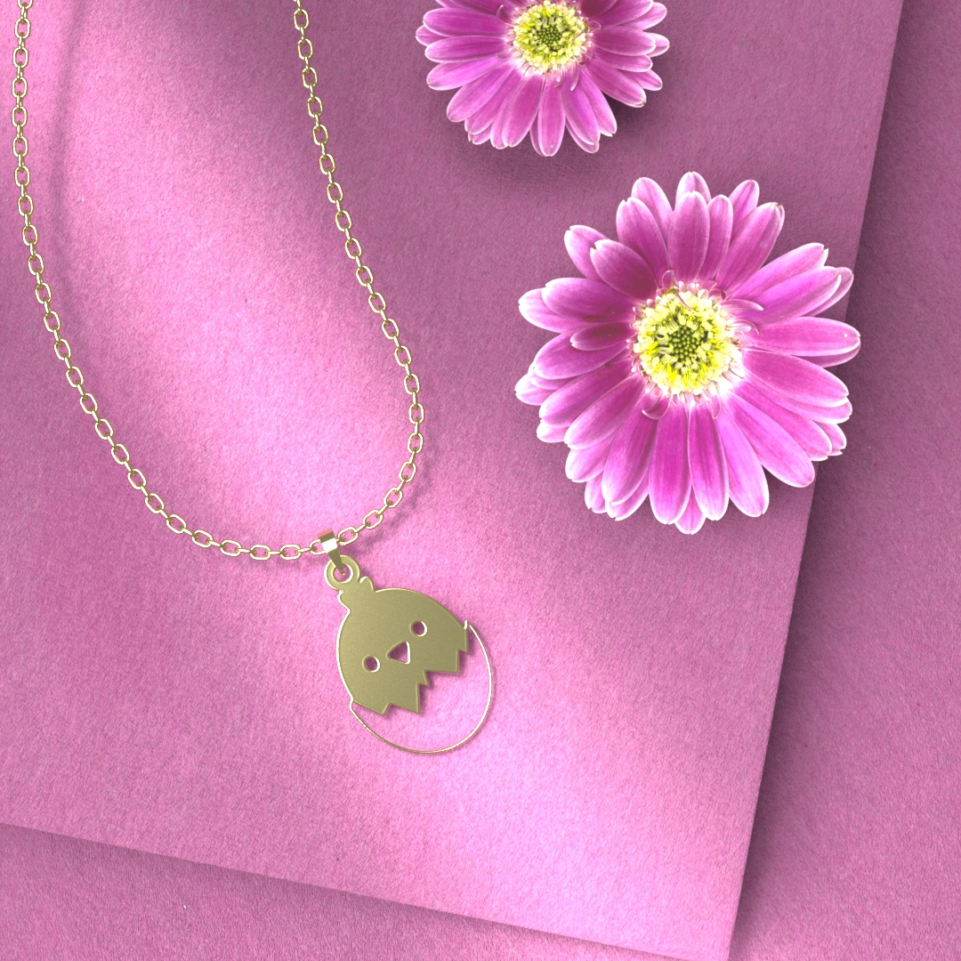 پلاک طلا 18 عیار زنانه مدل جوجه کد R160 - Image 3