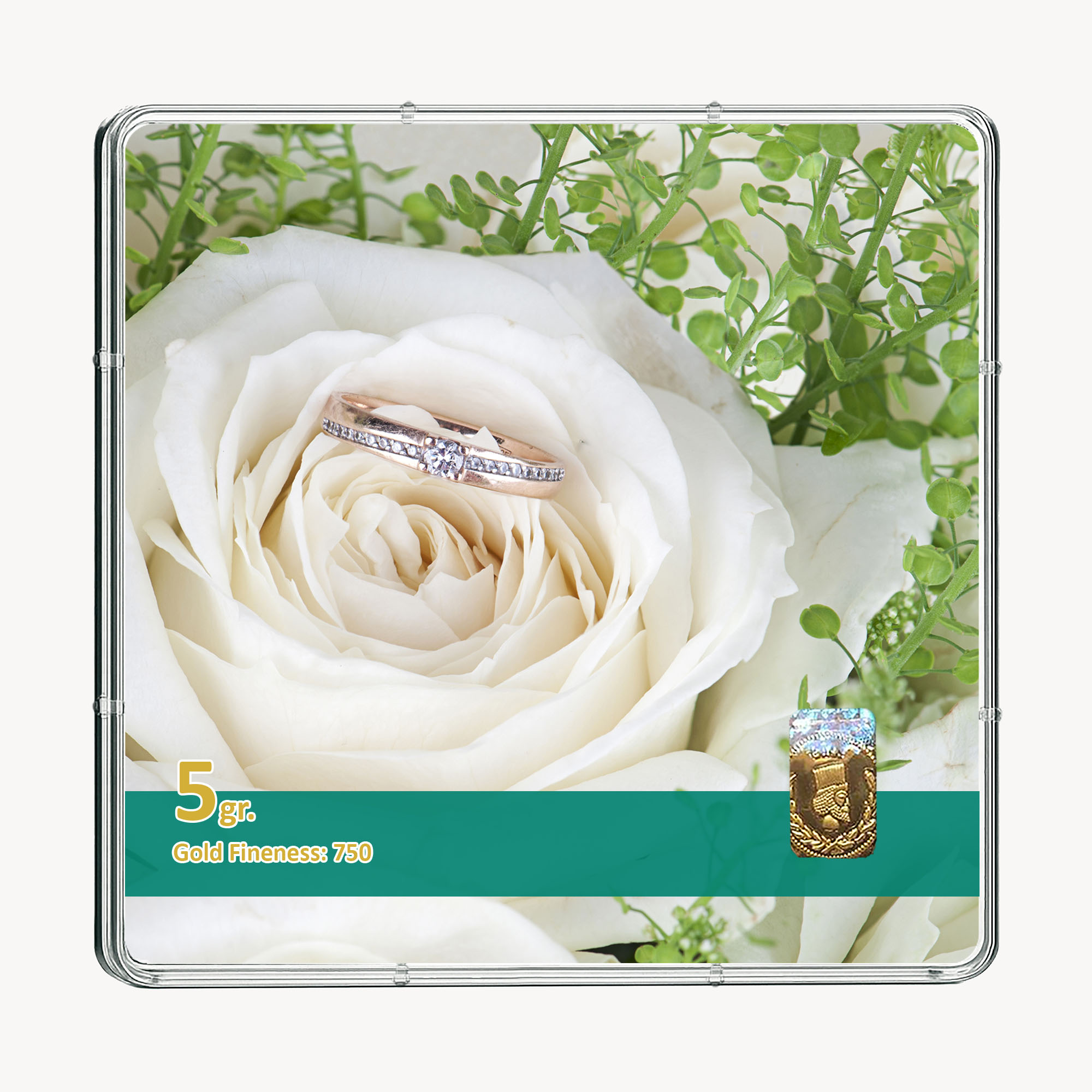 شمش طلا 18 عیار طلاشاپ مدل نامزدی کد BRF10020