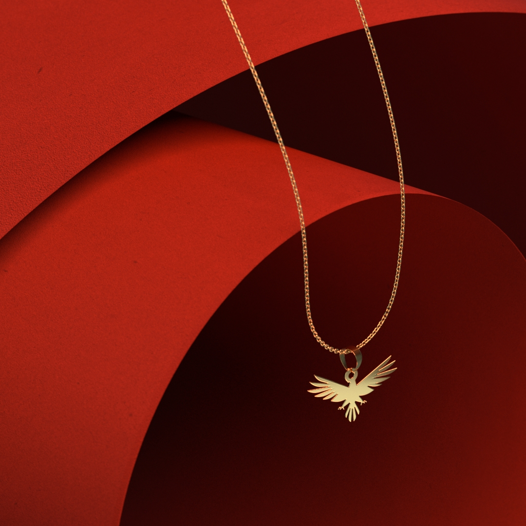 پلاک طلا 18 عیار زنانه مدل عقاب کد R343 - Image 3