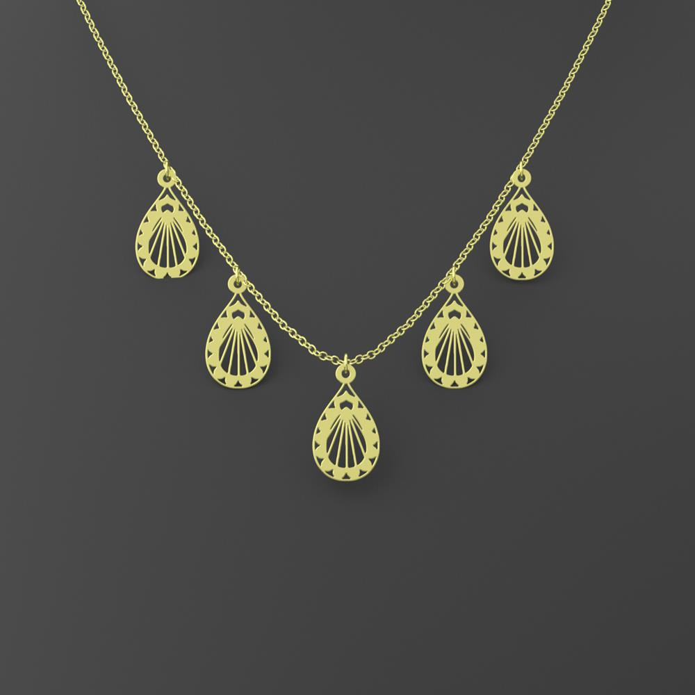 گردنبند طلا 18 عیار زنانه مدل اشک کد R460 - Image 2